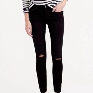 J.Crew Distressed Toothpick Skinny Jean Black 25